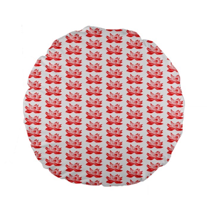 Red Lotus Floral Pattern Standard 15  Premium Round Cushions