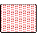 Red Lotus Floral Pattern Double Sided Fleece Blanket (Medium)  58.8 x47.4  Blanket Front