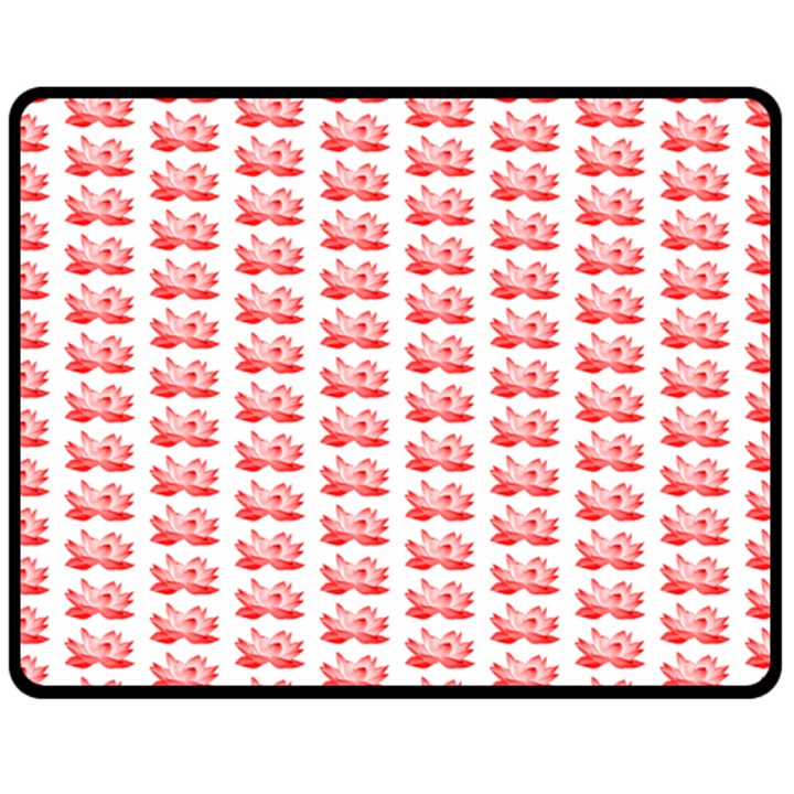 Red Lotus Floral Pattern Double Sided Fleece Blanket (Medium) 