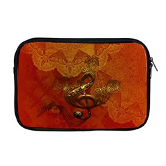 Golden Clef On Vintage Background Apple Macbook Pro 17  Zipper Case by FantasyWorld7