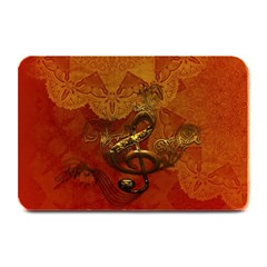 Golden Clef On Vintage Background Plate Mats by FantasyWorld7