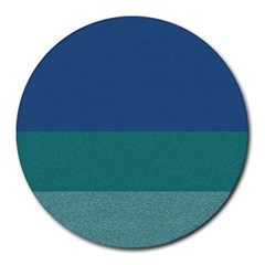 Blue Gradient Glitter Texture Pattern  Round Mousepads