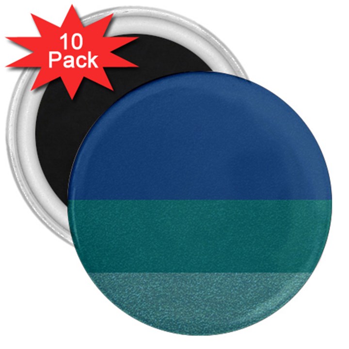 Blue Gradient Glitter Texture Pattern  3  Magnets (10 pack) 