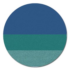 Blue Gradient Glitter Texture Pattern  Magnet 5  (round) by paulaoliveiradesign