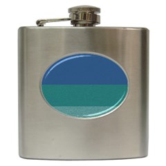 Blue Gradient Glitter Texture Pattern  Hip Flask (6 Oz)