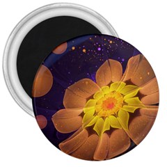 Beautiful Violet & Peach Primrose Fractal Flowers 3  Magnets by jayaprime