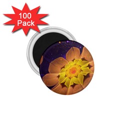 Beautiful Violet & Peach Primrose Fractal Flowers 1 75  Magnets (100 Pack)  by jayaprime