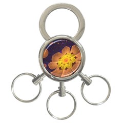 Beautiful Violet & Peach Primrose Fractal Flowers 3-ring Key Chains by jayaprime