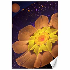 Beautiful Violet & Peach Primrose Fractal Flowers Canvas 12  X 18   by jayaprime