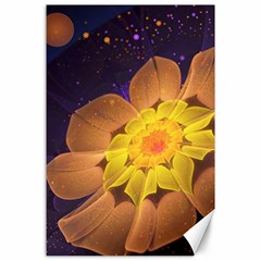 Beautiful Violet & Peach Primrose Fractal Flowers Canvas 24  X 36  by jayaprime