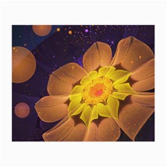 Beautiful Violet & Peach Primrose Fractal Flowers Small Glasses Cloth (2-side) by jayaprime