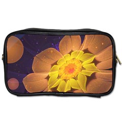 Beautiful Violet & Peach Primrose Fractal Flowers Toiletries Bags by jayaprime