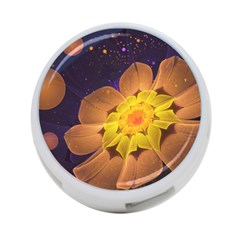 Beautiful Violet & Peach Primrose Fractal Flowers 4-port Usb Hub (one Side) by jayaprime