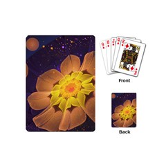 Beautiful Violet & Peach Primrose Fractal Flowers Playing Cards (mini)  by jayaprime