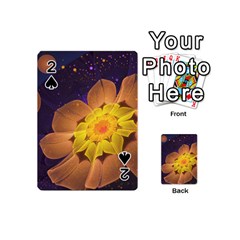 Beautiful Violet & Peach Primrose Fractal Flowers Playing Cards 54 (mini)  by jayaprime