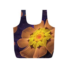 Beautiful Violet & Peach Primrose Fractal Flowers Full Print Recycle Bags (s)  by jayaprime