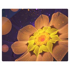 Beautiful Violet & Peach Primrose Fractal Flowers Double Sided Flano Blanket (medium)  by jayaprime