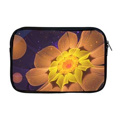 Beautiful Violet & Peach Primrose Fractal Flowers Apple Macbook Pro 17  Zipper Case by jayaprime