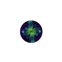 Blue And Green Fractal Flower Of A Stargazer Lily 1  Mini Magnets by jayaprime