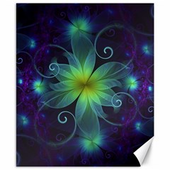 Blue And Green Fractal Flower Of A Stargazer Lily Canvas 8  X 10  by jayaprime