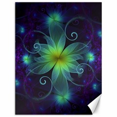 Blue And Green Fractal Flower Of A Stargazer Lily Canvas 12  X 16   by jayaprime