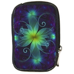 Blue And Green Fractal Flower Of A Stargazer Lily Compact Camera Cases by jayaprime