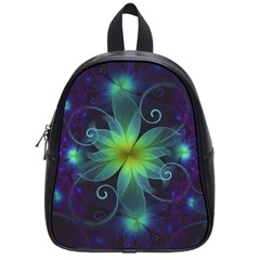 Blue And Green Fractal Flower Of A Stargazer Lily School Bags (small)  by jayaprime