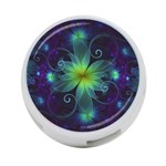 Blue and Green Fractal Flower of a Stargazer Lily 4-Port USB Hub (Two Sides)  Back