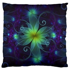 Blue And Green Fractal Flower Of A Stargazer Lily Standard Flano Cushion Case (one Side) by jayaprime