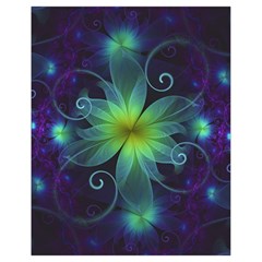 Blue And Green Fractal Flower Of A Stargazer Lily Drawstring Bag (small) by jayaprime