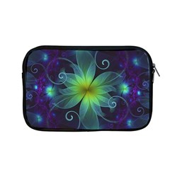 Blue And Green Fractal Flower Of A Stargazer Lily Apple Macbook Pro 13  Zipper Case by jayaprime