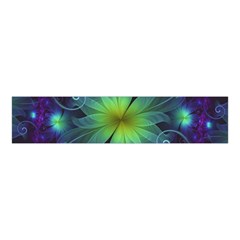 Blue And Green Fractal Flower Of A Stargazer Lily Velvet Scrunchie by jayaprime