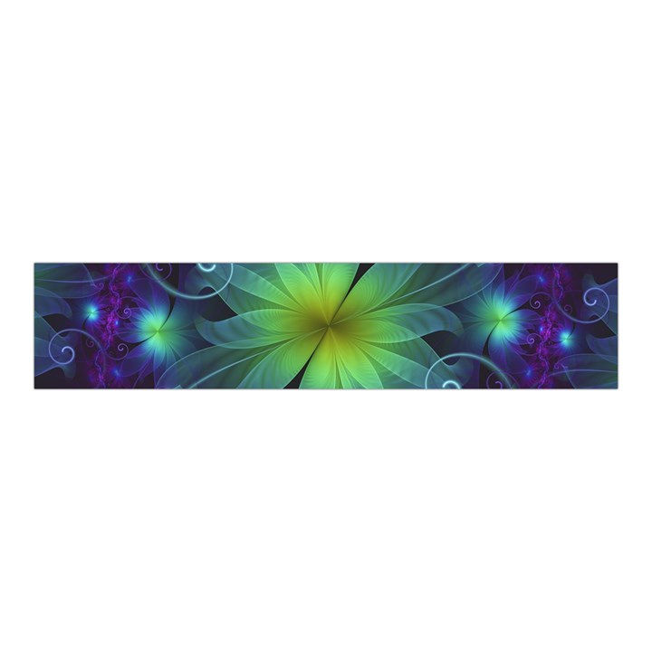 Blue and Green Fractal Flower of a Stargazer Lily Velvet Scrunchie