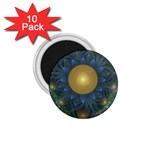 Beautiful Orange & Blue Fractal Sunflower of Egypt 1.75  Magnets (10 pack)  Front