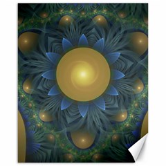 Beautiful Orange & Blue Fractal Sunflower Of Egypt Canvas 16  X 20   by jayaprime