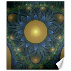 Beautiful Orange & Blue Fractal Sunflower Of Egypt Canvas 20  X 24   by jayaprime