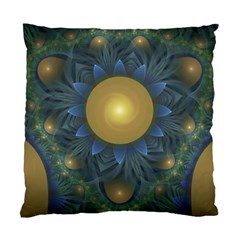 Beautiful Orange & Blue Fractal Sunflower Of Egypt Standard Cushion Case (one Side) by jayaprime