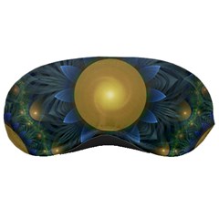 Beautiful Orange & Blue Fractal Sunflower Of Egypt Sleeping Masks by jayaprime