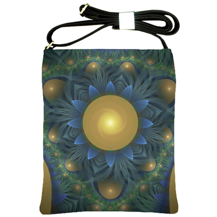 Beautiful Orange & Blue Fractal Sunflower of Egypt Shoulder Sling Bags