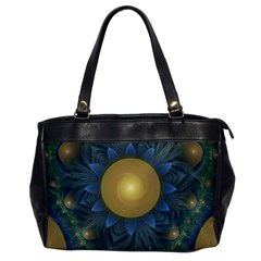 Beautiful Orange & Blue Fractal Sunflower Of Egypt Office Handbags by jayaprime