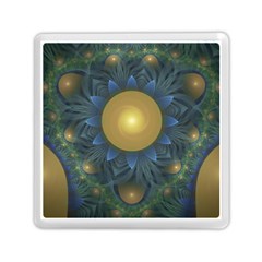 Beautiful Orange & Blue Fractal Sunflower Of Egypt Memory Card Reader (square)  by jayaprime