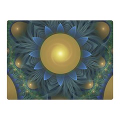 Beautiful Orange & Blue Fractal Sunflower Of Egypt Double Sided Flano Blanket (mini)  by jayaprime