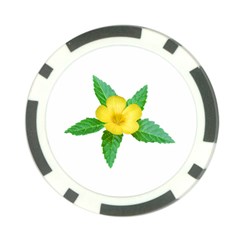 Yellow Flower With Leaves Photo Poker Chip Card Guard (10 Pack) by dflcprints