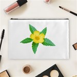 Yellow Flower With Leaves Photo Cosmetic Bag (Large)  Front