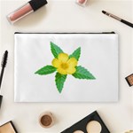 Yellow Flower With Leaves Photo Cosmetic Bag (Large)  Back