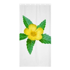 Yellow Flower With Leaves Photo Shower Curtain 36  X 72  (stall)  by dflcprints