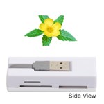 Yellow Flower With Leaves Photo Memory Card Reader (Stick)  Front