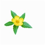 Yellow Flower With Leaves Photo Small Garden Flag (Two Sides) Front