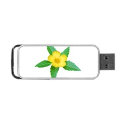 Yellow Flower With Leaves Photo Portable Usb Flash (one Side) by dflcprints