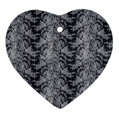 Black Floral Lace Pattern Ornament (heart)